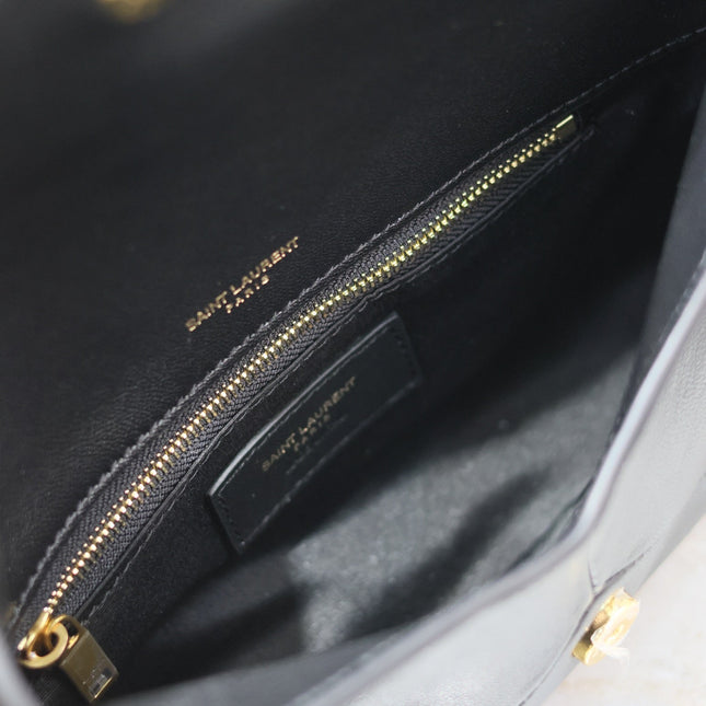 ENVELOPE CLUTCH 21 IN BLACK CALFSKIN