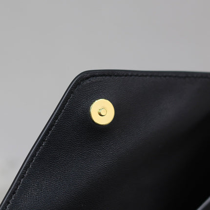 ENVELOPE CLUTCH 21 IN BLACK CALFSKIN