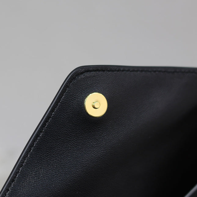 ENVELOPE CLUTCH 21 IN BLACK CALFSKIN