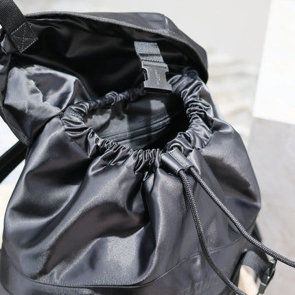 WATERPROOF BACKPACK 45 IN BLACK NYLON WITH EMBOSSED LOGO