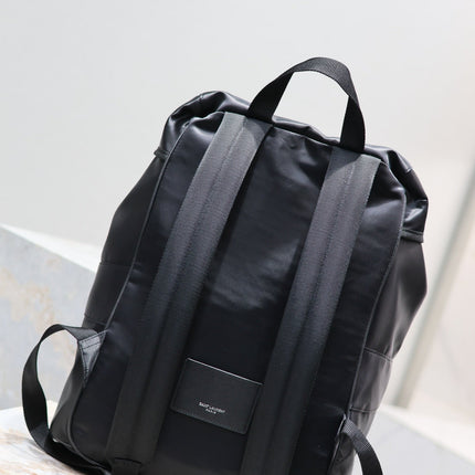 WATERPROOF BACKPACK 45 IN BLACK NYLON WITH EMBOSSED LOGO