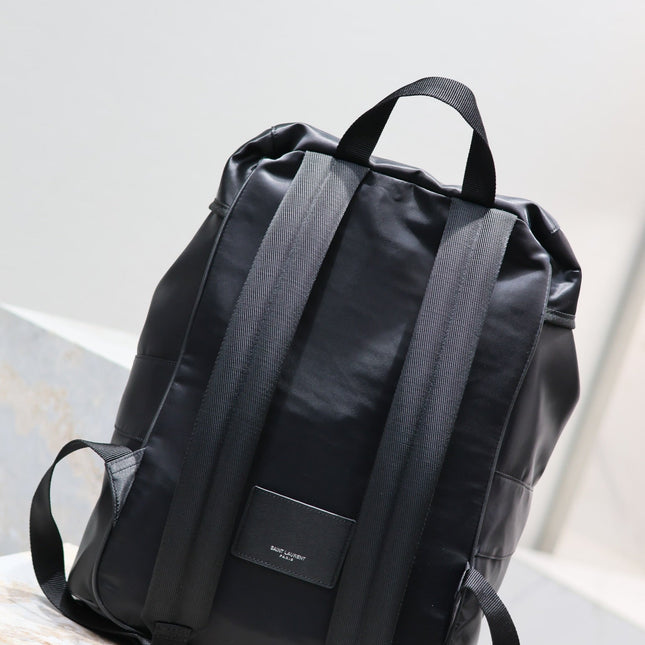 WATERPROOF BACKPACK 45 IN BLACK NYLON WITH EMBOSSED LOGO