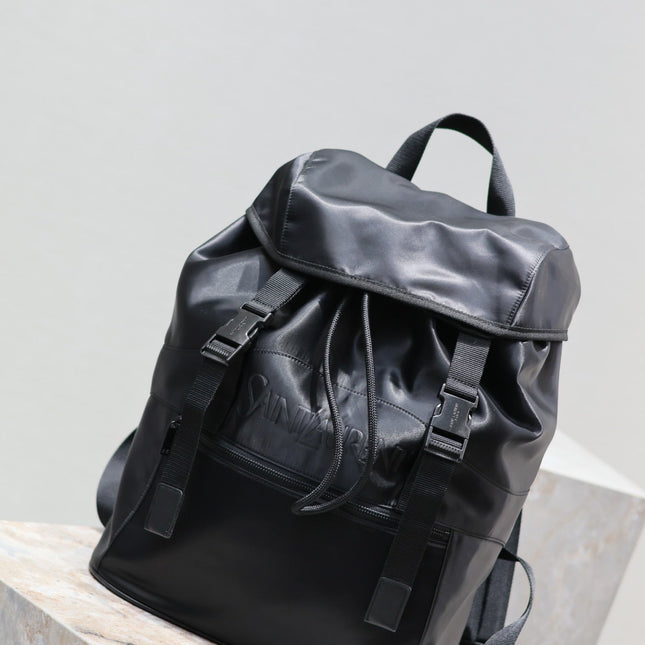 WATERPROOF BACKPACK 45 IN BLACK NYLON WITH EMBOSSED LOGO