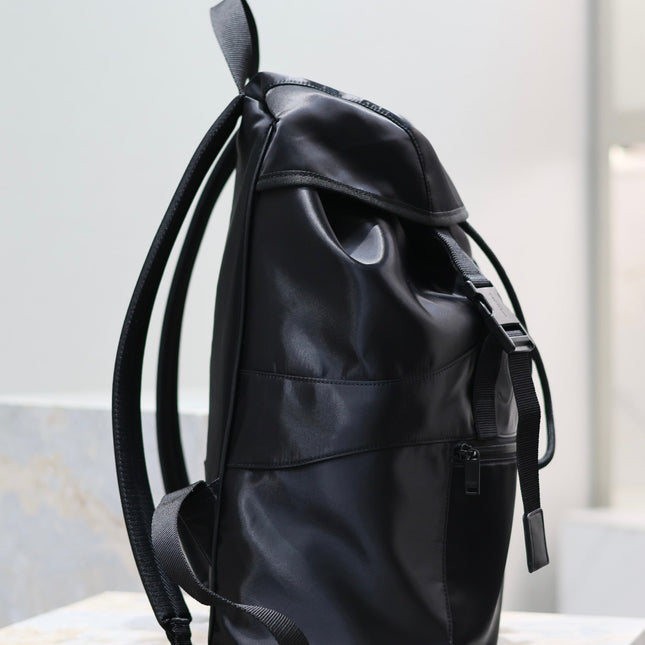 WATERPROOF BACKPACK 45 IN BLACK NYLON WITH EMBOSSED LOGO