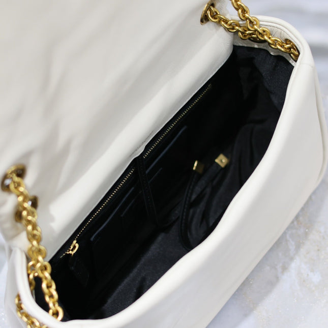JAMIE 4.3 SMALL BAG 25 IN WHITE LAMBSKIN GOLD HARDWARE