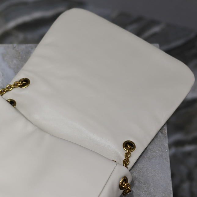 JAMIE 4.3 SMALL BAG 25 IN WHITE LAMBSKIN GOLD HARDWARE