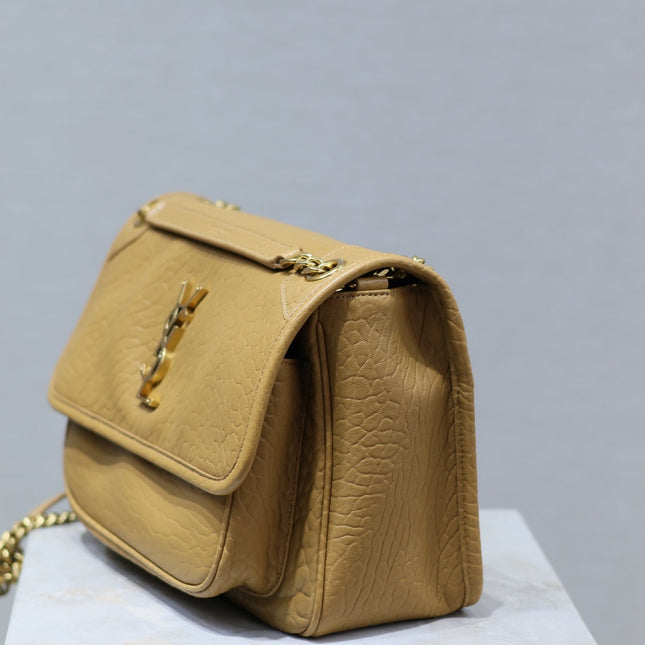 NIKI MEDIUM 28 IN DIJON YELLOW ELEPHANT PATTERN LAMBSKIN