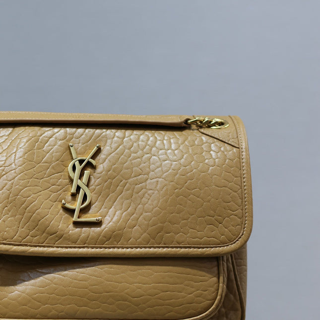NIKI MEDIUM 28 IN DIJON YELLOW ELEPHANT PATTERN LAMBSKIN