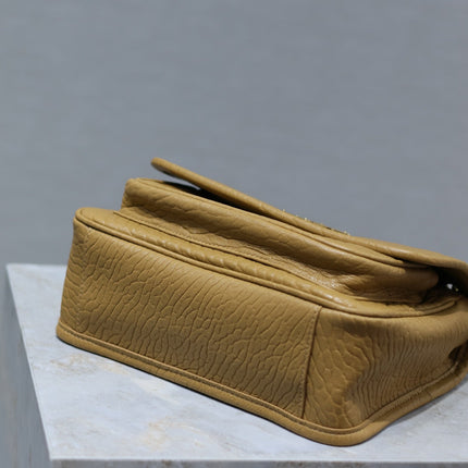 NIKI BABY 22 IN DIJON YELLOW ELEPHANT PATTERN LAMBSKIN
