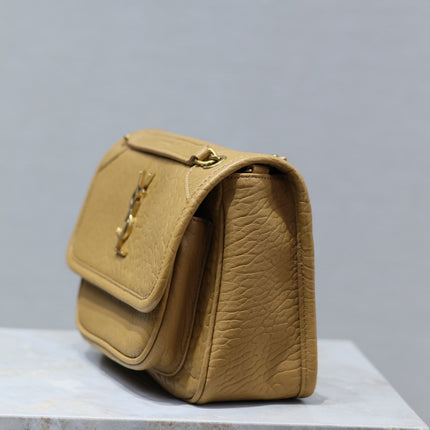 NIKI BABY 22 IN DIJON YELLOW ELEPHANT PATTERN LAMBSKIN
