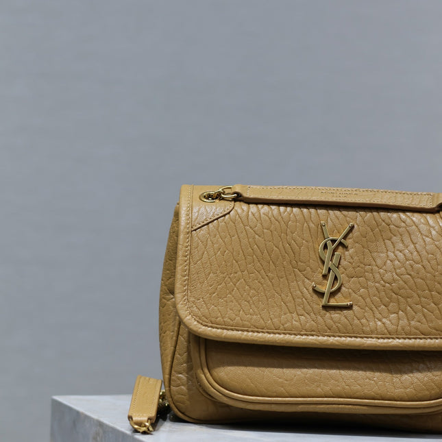 NIKI BABY 22 IN DIJON YELLOW ELEPHANT PATTERN LAMBSKIN
