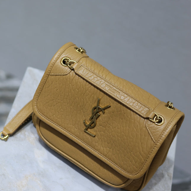 NIKI BABY 22 IN DIJON YELLOW ELEPHANT PATTERN LAMBSKIN