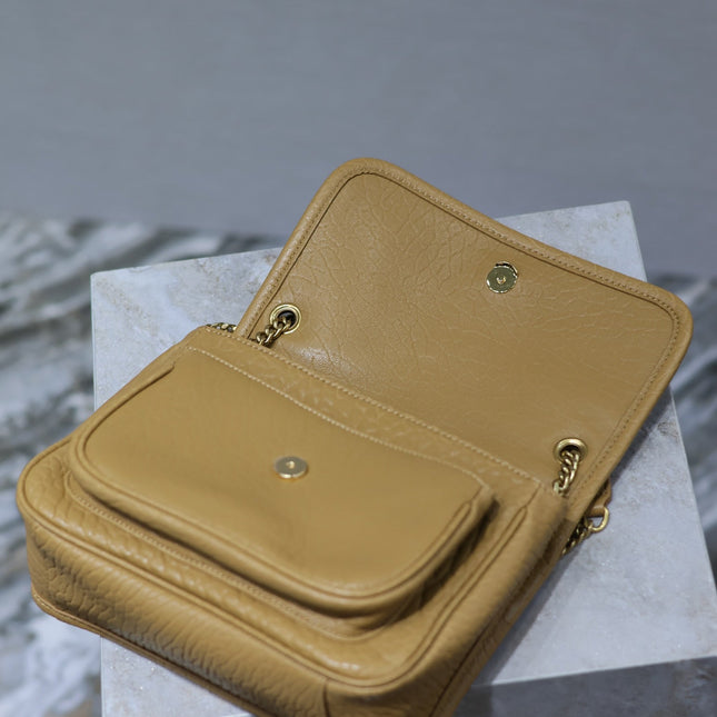 NIKI BABY 22 IN DIJON YELLOW ELEPHANT PATTERN LAMBSKIN