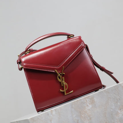 CASSANDRA MINI TOP HANDLE BAG 20 IN RED CALFSKIN GOLD HARDWARE