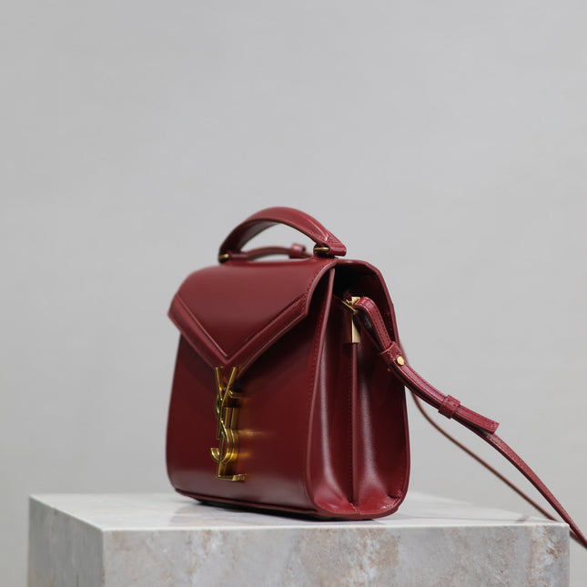 CASSANDRA MINI TOP HANDLE BAG 20 IN RED CALFSKIN GOLD HARDWARE