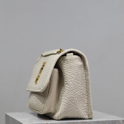 NIKI MEDIUM 28 IN WHITE ELEPHANT PATTERN LAMBSKIN GOLD LOGO
