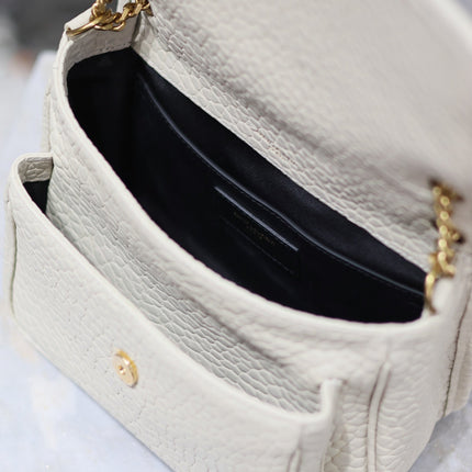 NIKI BABY 22 IN WHITE ELEPHANT PATTERN LAMBSKIN GOLD LOGO