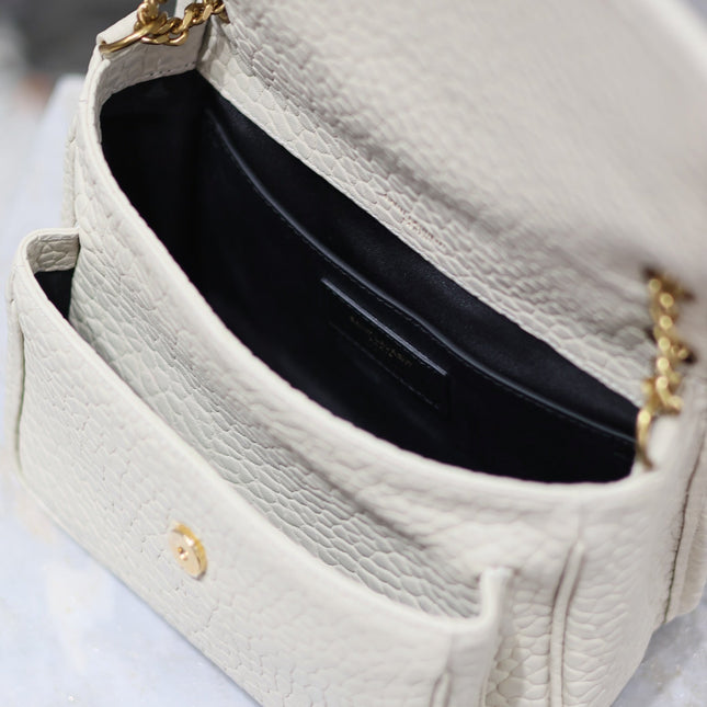 NIKI BABY 22 IN WHITE ELEPHANT PATTERN LAMBSKIN GOLD LOGO