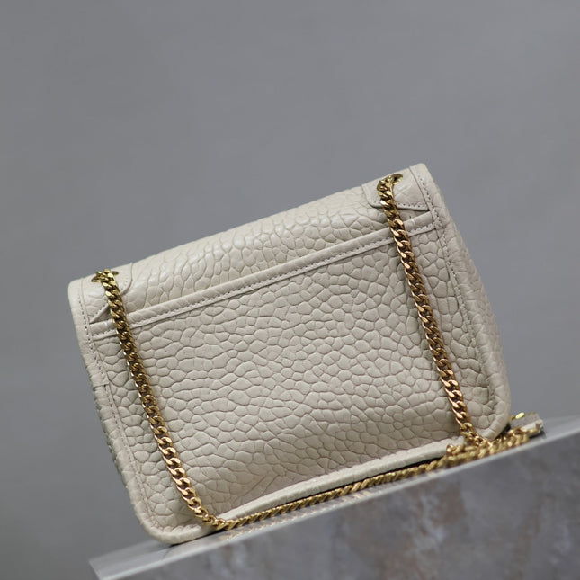 NIKI BABY 22 IN WHITE ELEPHANT PATTERN LAMBSKIN GOLD LOGO