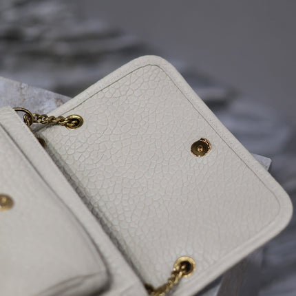NIKI BABY 22 IN WHITE ELEPHANT PATTERN LAMBSKIN GOLD LOGO