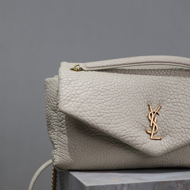 CALYPSO BAG 35 IN WHITE LAMBSKIN GOLD HARDWARE