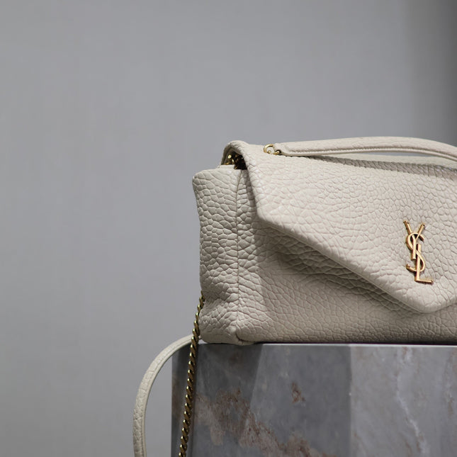 CALYPSO BAG 35 IN WHITE LAMBSKIN GOLD HARDWARE