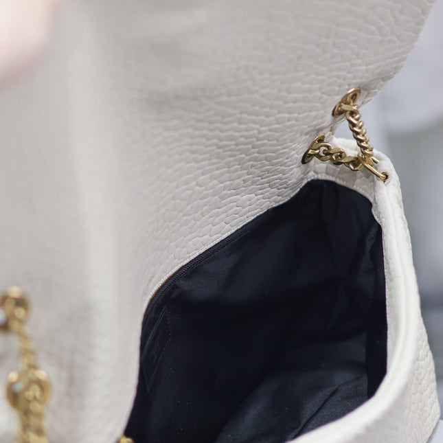CALYPSO BAG 35 IN WHITE LAMBSKIN GOLD HARDWARE