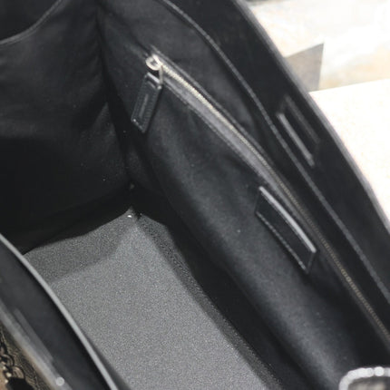NIKI SHOPPING BAG 39 IN BLACK CRUMPLED CALFSKIN SILVER HARDWARE