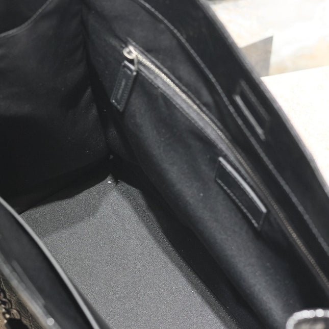 NIKI SHOPPING BAG 39 IN BLACK CRUMPLED CALFSKIN SILVER HARDWARE