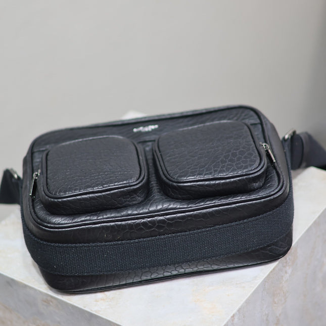 CITY CAMERA BAG 24 IN BLACK ELEPHANT PATTERN LAMBSKIN