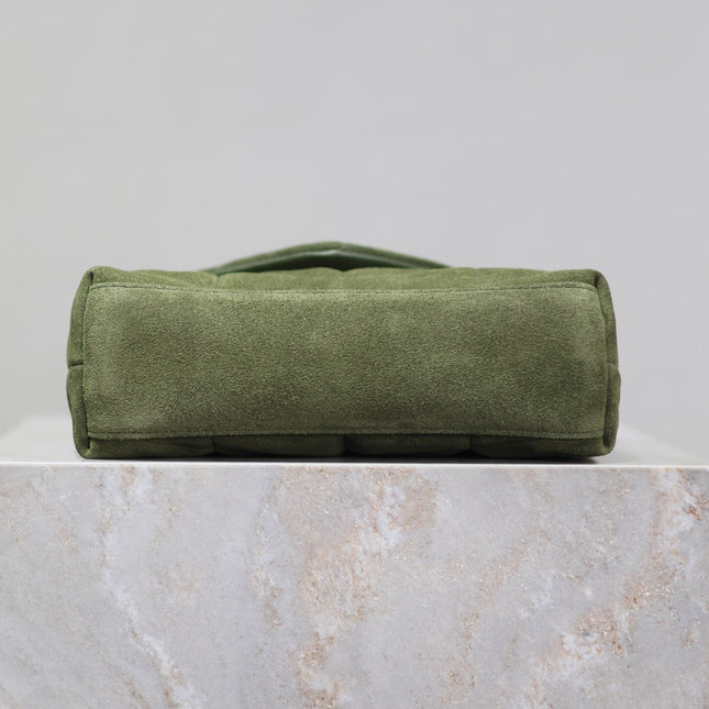 PUFFER TOY 23 IN PICKLE GREEN SUEDE GOLD HARDWARE