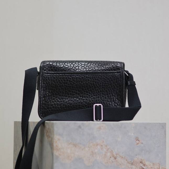 NIKI BABY 22 IN BLACK ELEPHANT PATTERN LAMBSKIN SILVER LOGO