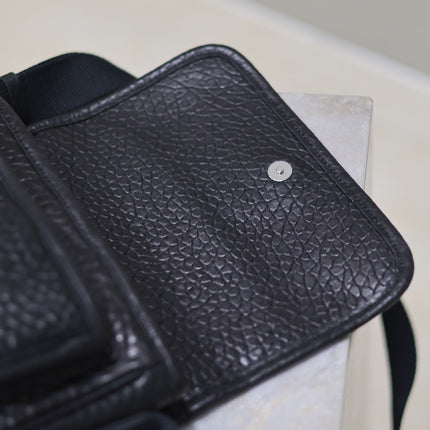 NIKI BABY 22 IN BLACK ELEPHANT PATTERN LAMBSKIN SILVER LOGO