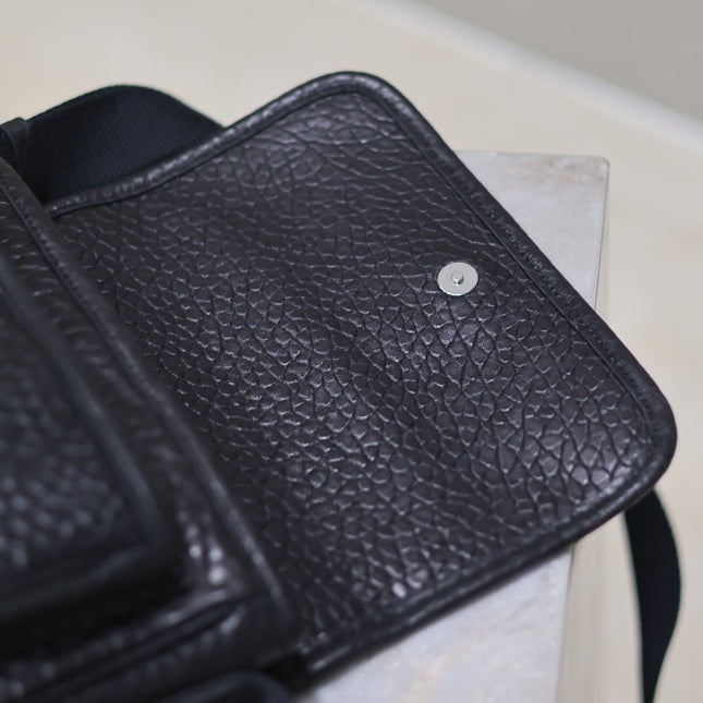 NIKI BABY 22 IN BLACK ELEPHANT PATTERN LAMBSKIN SILVER LOGO