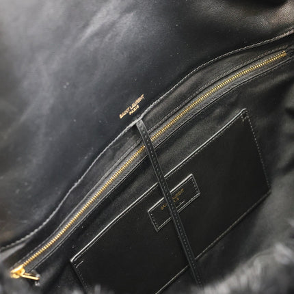 JAMIE 4.3 LARGE BAG 43 IN BLACK LAMB FUR GOLD HARDWARE