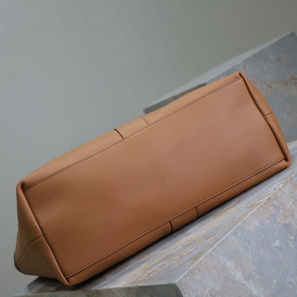 TOTE BAG 50 IN CINNAMON BROWN CALFSKIN