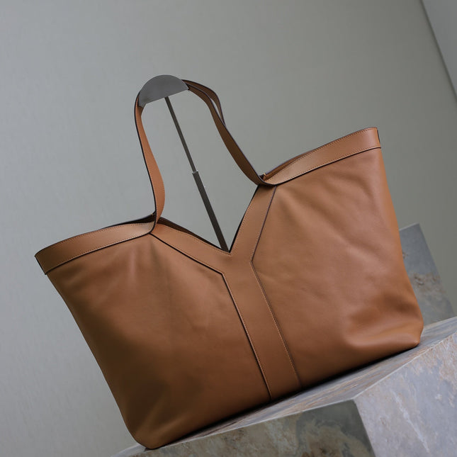 TOTE BAG 50 IN CINNAMON BROWN CALFSKIN