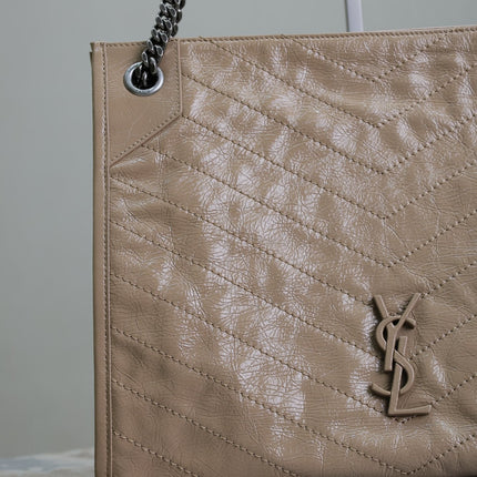 NIKI SHOPPING BAG 33 IN LIGHT BROWN CRUMPLED CALFSKIN