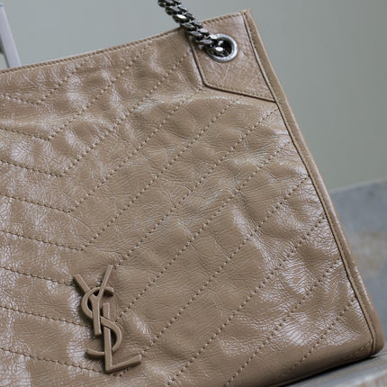 NIKI SHOPPING BAG 33 IN LIGHT BROWN CRUMPLED CALFSKIN
