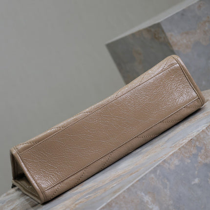 NIKI SHOPPING BAG 33 IN LIGHT BROWN CRUMPLED CALFSKIN
