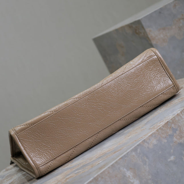 NIKI SHOPPING BAG 33 IN LIGHT BROWN CRUMPLED CALFSKIN
