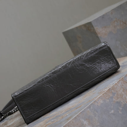NIKI SHOPPING BAG 33 IN GRAY CRUMPLED CALFSKIN