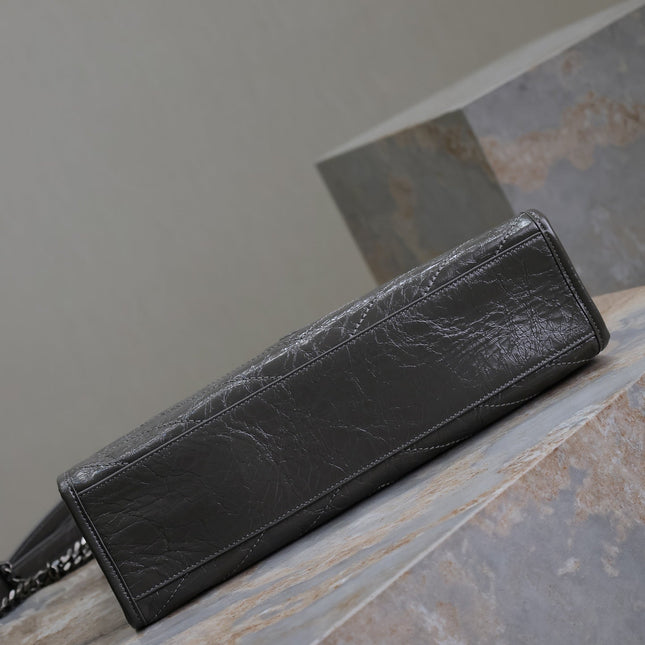 NIKI SHOPPING BAG 33 IN GRAY CRUMPLED CALFSKIN