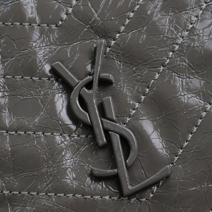 NIKI SHOPPING BAG 33 IN GRAY CRUMPLED CALFSKIN