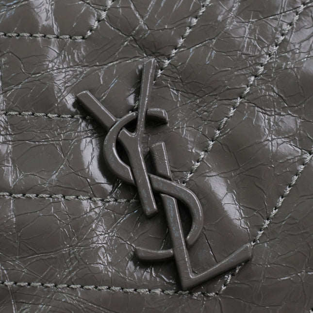 NIKI SHOPPING BAG 33 IN GRAY CRUMPLED CALFSKIN