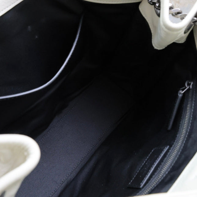 NIKI SHOPPING BAG 33 IN WHITE CRUMPLED CALFSKIN