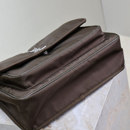NIKI LARGE 32 IN CHOCOLATE NYLON SILVER LOGO