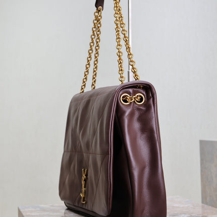 JAMIE 4.3 LARGE BAG 43 IN WINE RED LAMBSKIN GOLD HARDWARE