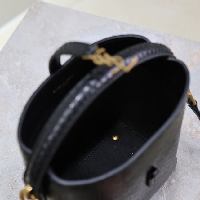 LE 37 MINI BAG 15 IN BLACK SNAKE PATTERN CALFSKIN