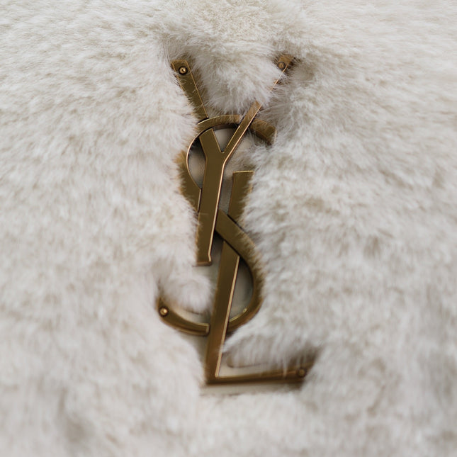 NIKI 47 IN WHITE RABBIT FUR GOLD HARDWARE